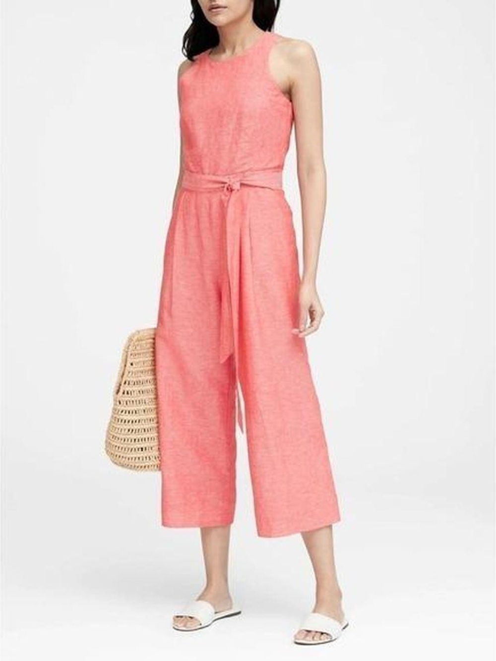 Banana Republic Linen Jumpsuit Coral Size 4 Petite